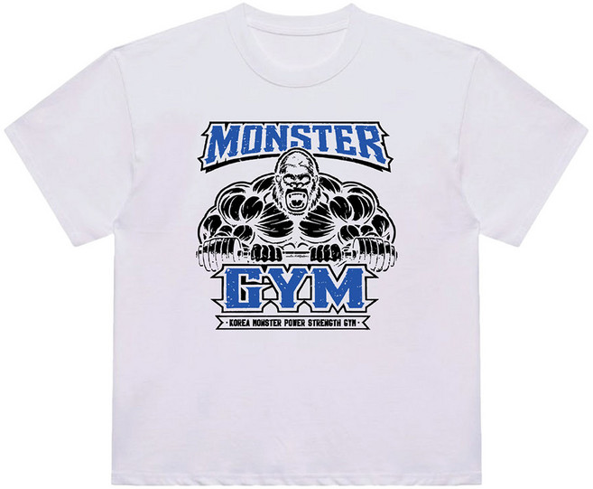 코리아몬스터 고릴라 머슬핏 오버핏 빅사이즈 헬스 반팔 티셔츠 운동복 짐웨어 KM23TSWH