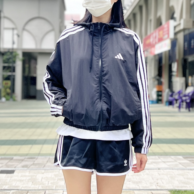 아디다스 3S 우븐 바람막이 여성 윈드브레이커 집업 후드 점퍼 여자 아우터 가을 블랙