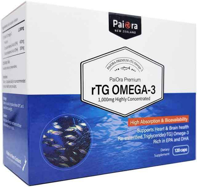 뉴질랜드 알티지 RTG 오메가 120캡슐 현관건강 흡수가 잘되는 소화가 빠른, 1개, 120정