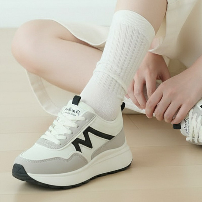 SDDDI 여성 4.5cm 키높이 운동화 런닝화 봄 캐주얼 플랫폼 통굽 신발