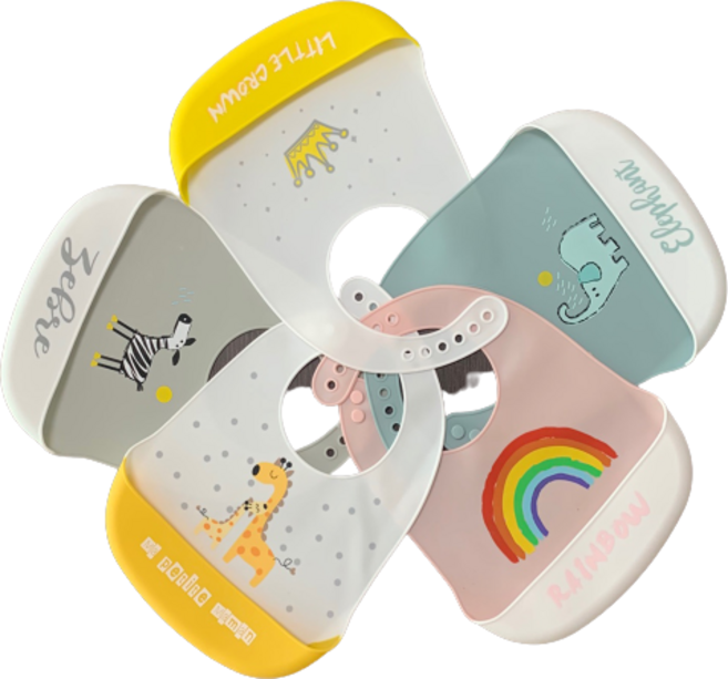 아기 이유식 실리콘 턱받이 1+1 구성