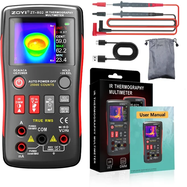 ZOYI 열화상 카메라 240 x 240 해상도 휴대용 적외선 카메라 320 x 240 풀뷰 TFT 디스플레이., 02 ZT-R02 pachage1, 02 ZT-R02