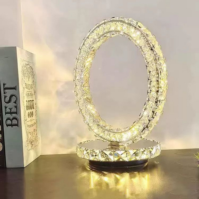 크리스탈 조명 침대 플러그형 빛 단색 제품 협탁 야간등 무드등, 2.유럽플러그 3원 흰색빛