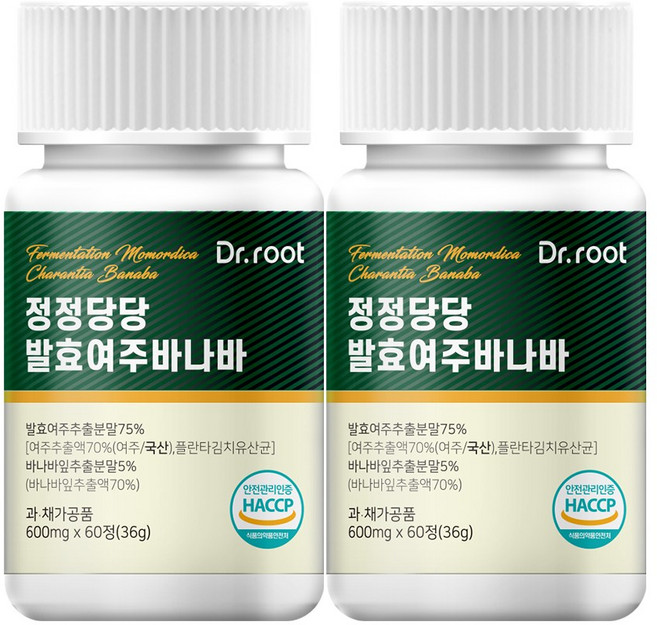 닥터루트 정정당당 발효 여주정 바나바잎 타블렛, 60정, 2개