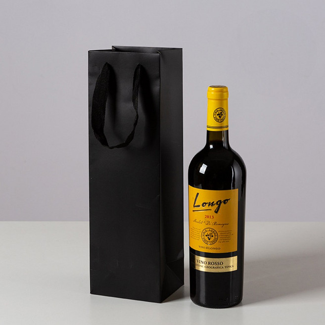 링비츠 와인 선물 포장 쇼핑백 캐리어 손잡이 WP14, 10개, 클래식블랙