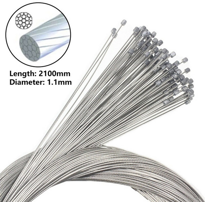자전거케이블 자전거 변속 케이블 산악 로드 바이크 내부 스테인리스강 변속기 그라인딩 2100x1.1mm 액세서리, 10 Pieces
