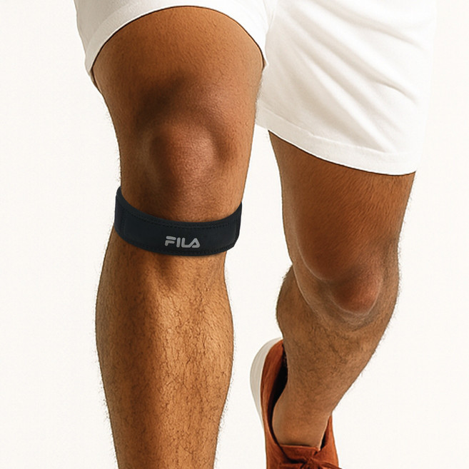 휠라 피트니스 슬개골 무릎 보호대, 블랙, 1개