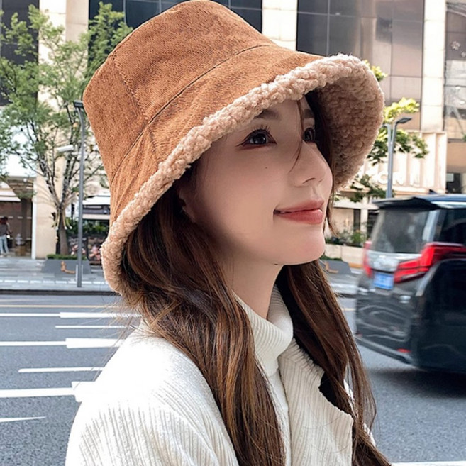 뽀글이 양면 벙거지 모자 양털 버킷햇 리버시블 학생 겨울스카프 여자겨울머플러
