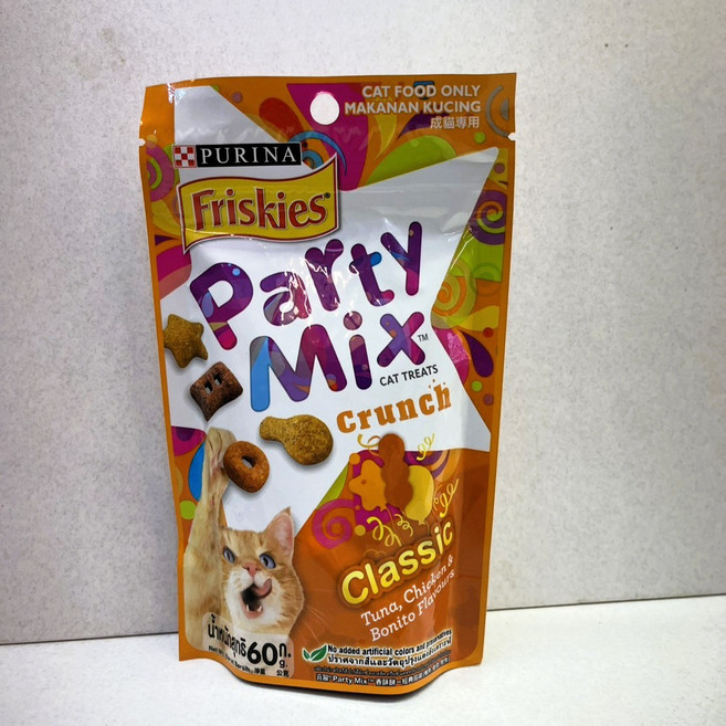 Friskies 喜躍 炙燒烤肉香酥餅 Party Mix貓餅乾 貓零食 獎勵零食, 1個, 經典原味香酥餅60克/包