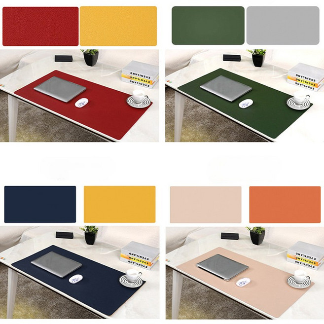 레오큐 양면 가죽 장패드 데스크매트 책상 키보드 패드, 파우더+매트오렌지