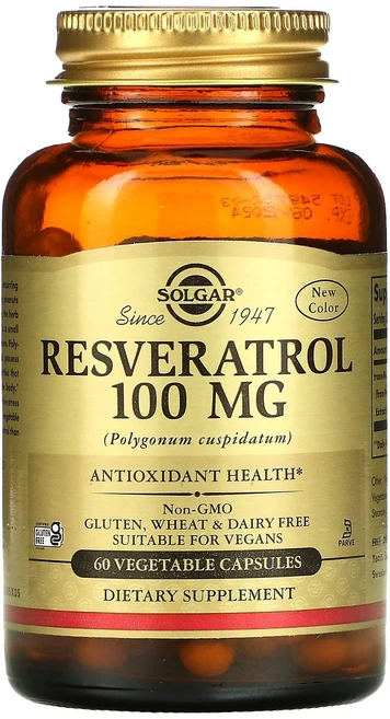 솔가 레스베라트롤 100mg 60개의 야채 캡슐, 1개, 60정 - 쿠팡