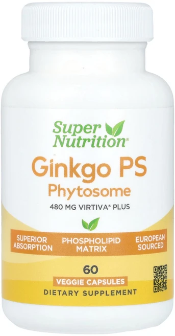 은행나무 PS 파이토솜 추출물 슈퍼 뉴트리션 Super Nutrition 480mg 베지 캡슐 60정 2개 - 쿠팡