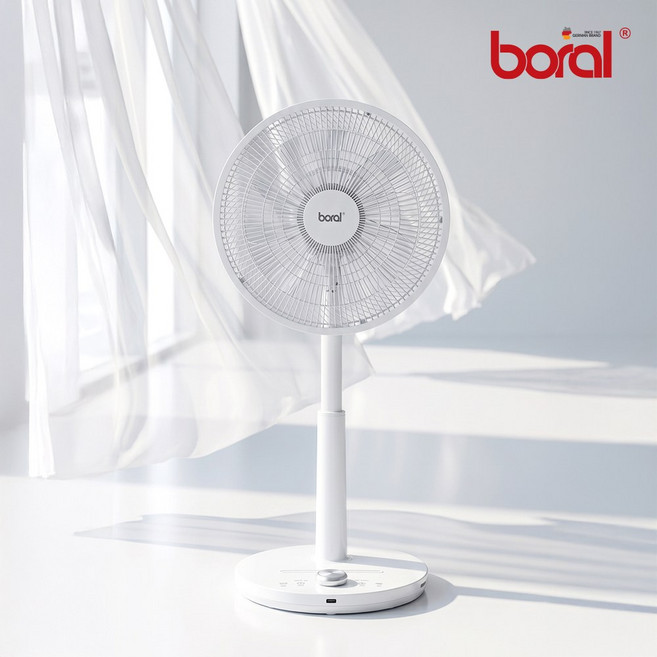 9위 - 보랄 BLDC 스탠드 선풍기 5엽날개 리모컨 저소음 저전력 3가지바람모드 LED표시등 팬 화이트 BR-BLD