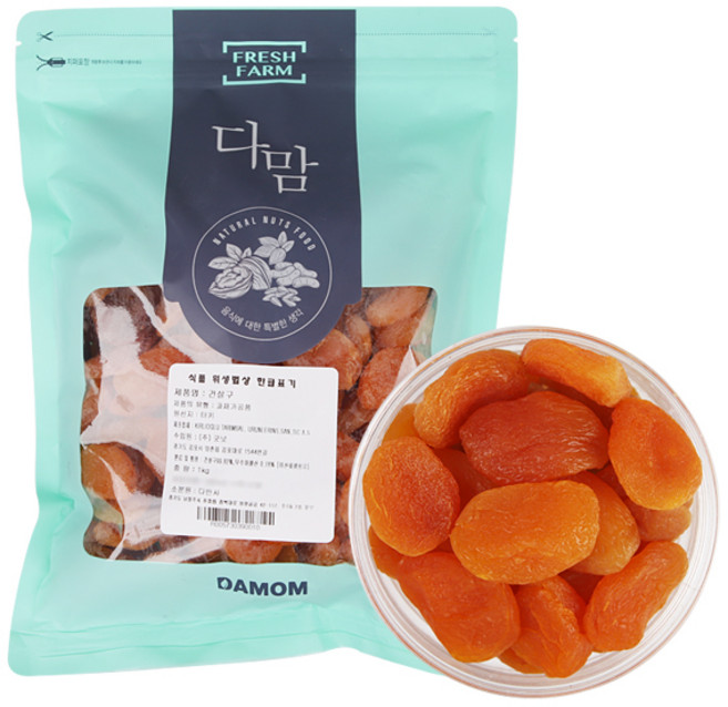 다맘 무설탕 건살구 1kg, 1개