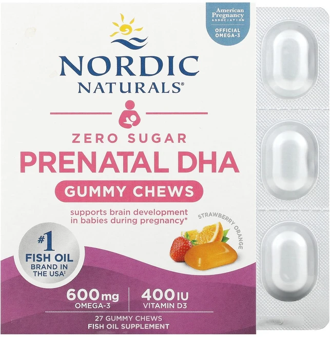 Nordic Naturals 임산부용 DHA 무함유 딸기 오렌지 맛 구미젤리 츄 27개, NordicNaturals임산부용DHA무함유딸기오렌지맛, 1개, 27정 - 쿠팡