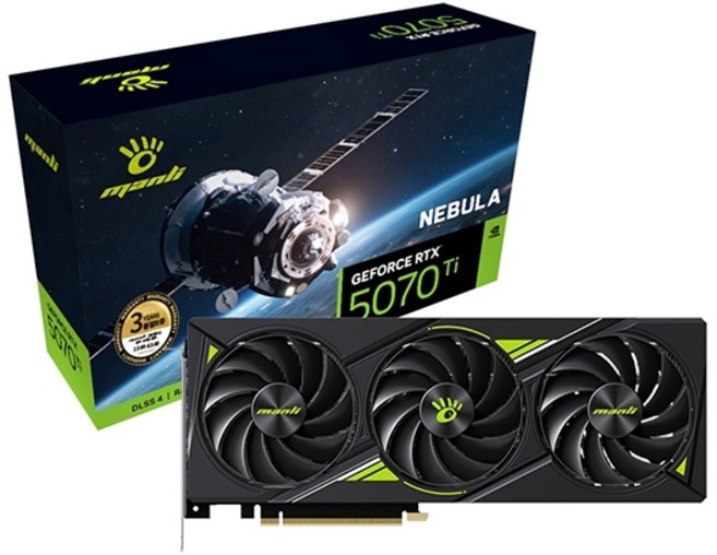 MANLI 지포스 RTX 5070 Ti Nebula D7 16GB 인텍앤컴퍼니 (엔비디아 컴퓨터 그래픽카드)