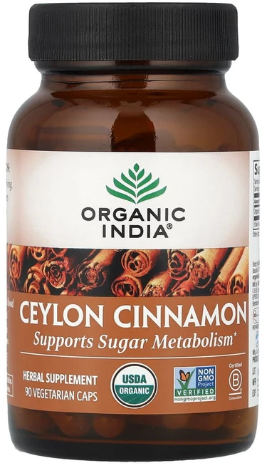Organic India 실론 시나몬 추출 650mg Ceylon Cinnamon, 90캡슐 1개, 1개, 90정 - 쿠팡
