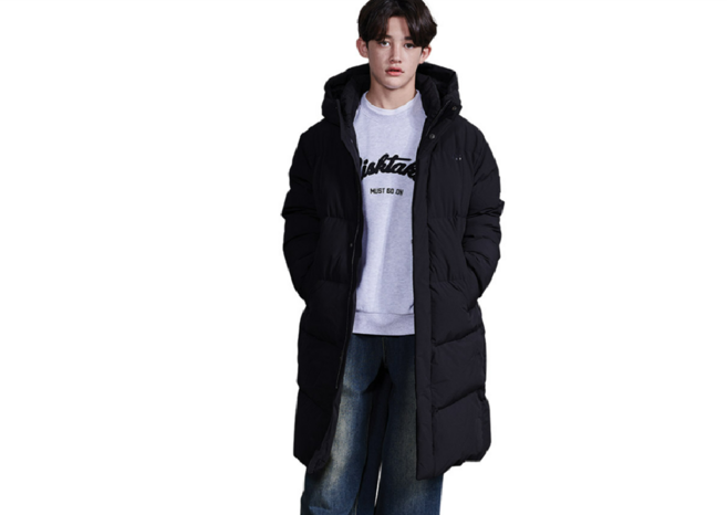 [에꼴리에] 25년 겨울신상! @50%세일~ 롱다운 점퍼@ 주니어 남여공용! 한파대비! 심플 단정한 스타일의 보온성 좋아 따뜻하고 편안하며 코디가쉬운 유니 변형퀄팅 롱다운 점퍼