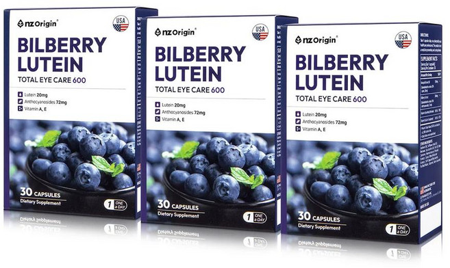 엔젯오리진 빌베리 루테인 토탈케어 600mg x 30캡슐 x 3, 1개