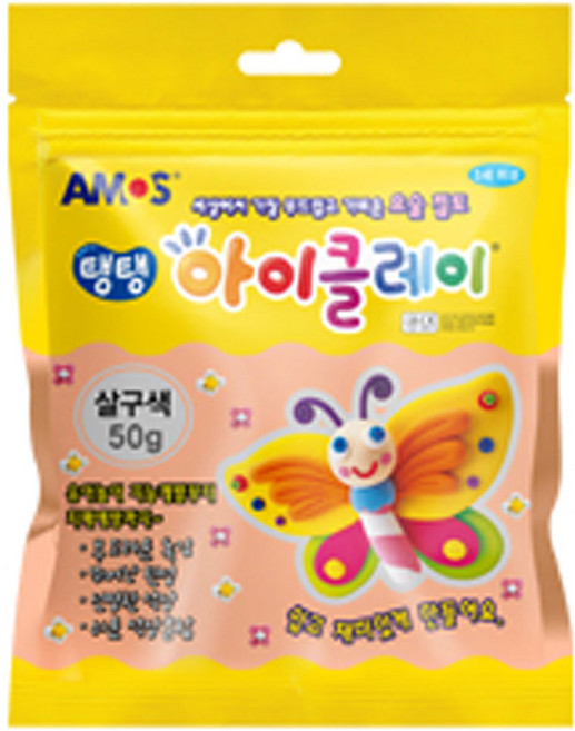 아모스 탱탱 아이클레이 파우치, 살구, 50g, 1개