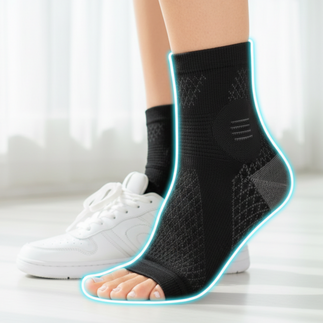 캐시웨이 얇은 발목 보호대, 블랙, 1세트