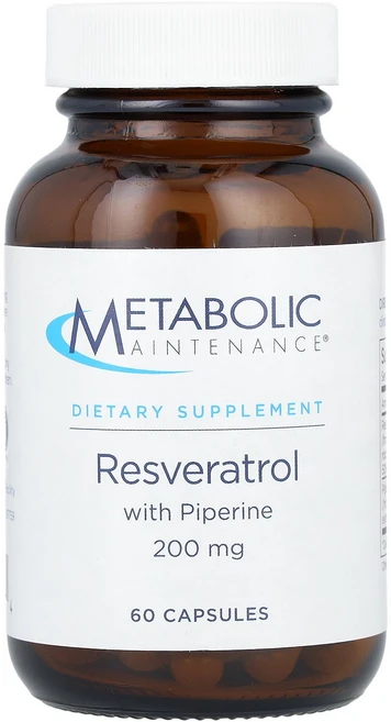 Metabolic Maintenance 레스베라트롤 피페린 함유 200mg 캡슐 60정 Maintenance (메타볼릭 메인터넌스), 1개 - 쿠팡