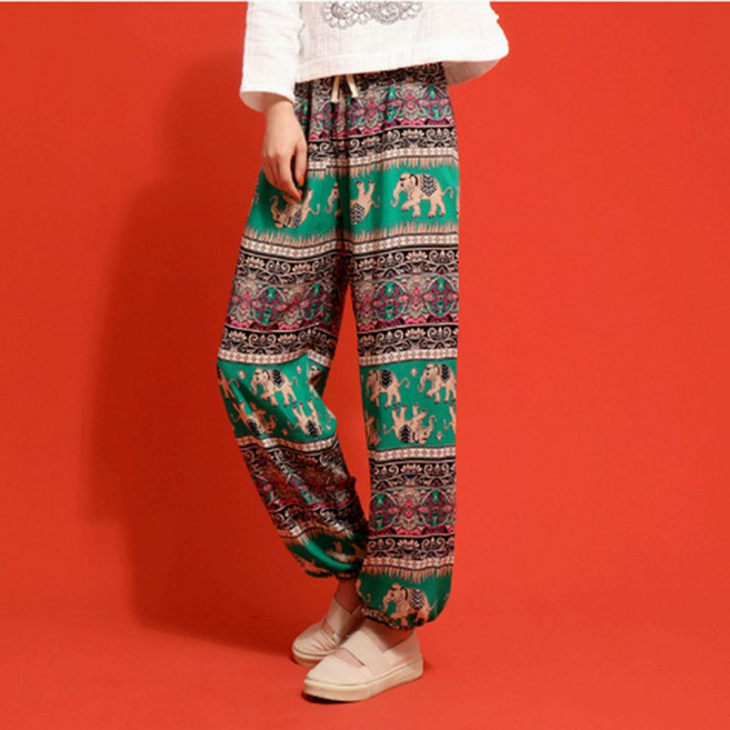 여성 밴딩 조거팬츠 몸빼 헐렁한 휴양지 코끼리 바지 밴딩바지 여성통바지(1081EA)