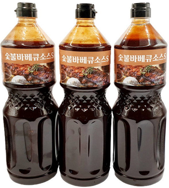 바로 숯불 바베큐 소스S 2.15kg 불맛 불향 스모크향, 3개