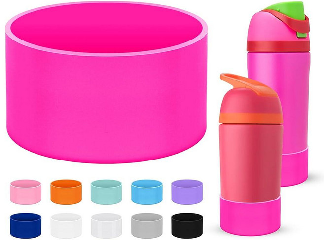 Mokoart Silicone Boot Compatible with Owala Kids Water Bottle 16/14 oz Anti-Slip Rubber Bottom Pr, 퍼플 베리