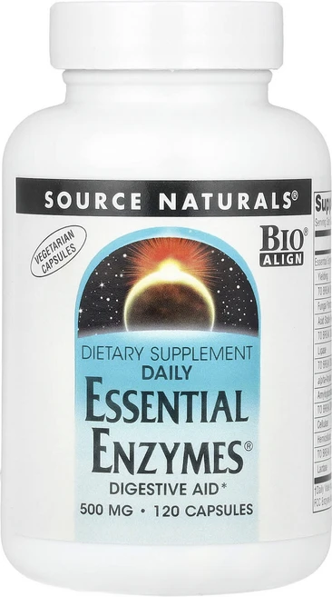 Source Naturals Daily Essential Enzymes® 500mg 베지 캡슐 120정, Source Naturals Daily Essen..., 1개 - 쿠팡