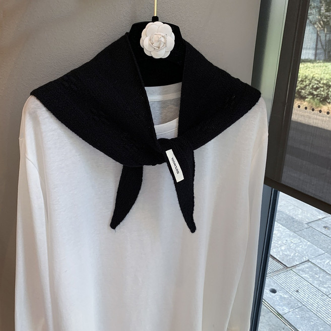 젬버트 여성 고급 부드러운 꽈배기 울100% 니트 숄 삼각 스카프 머플러