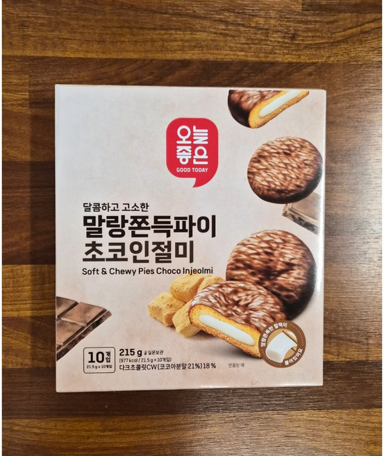 오늘좋은 말랑쫀득파이 초코인절미, 2개, 215g