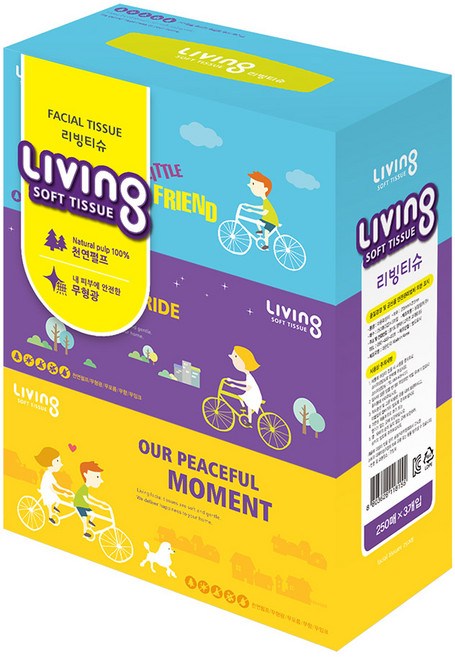 리빙 각티슈 250매 3입, 3개