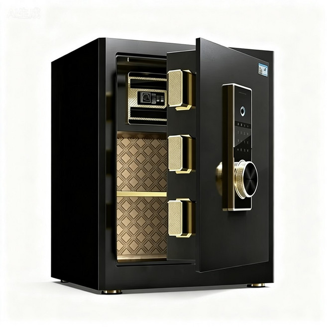 LOVFIR 다기능 도난 방지 금고 3중 잠금 해제 디자인 지문 암호 키 튼튼 금고, 빨강