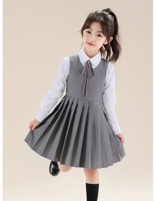 삐삐네옷가게 여아 주니어 스쿨룩 주름 치마 투피스 세트