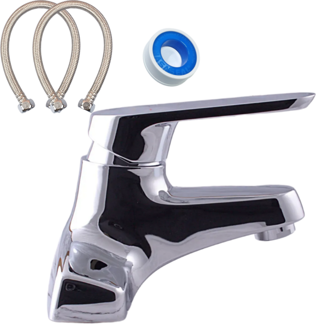 대림바스 정품 세면대 2홀 수전 DL-YL6A11+KC인증고압호스 2개+테프론테이프 풀세트, 1개