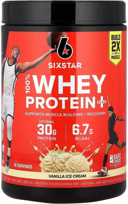 SIXSTAR 100% Whey Protein Plus Vanilla Cream 1.80 lbs 816 g, SIXSTAR, 100% Whey Protein Plu, 1개 - 쿠팡