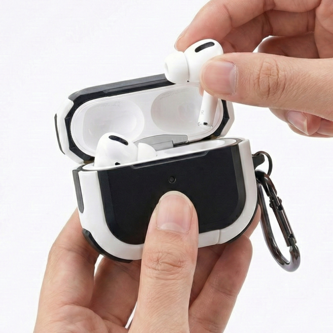 리브이즈 프레임 범퍼 에어팟케이스 에어팟 프로2 에어팟4 전시리즈, 화이트, 에어팟프로1/2, 1개