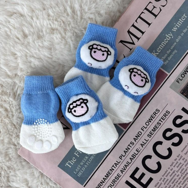 보드미펫 반려동물 강아지 양말 고양이애견 미끄럼방지 양말, 양양이, 2세트