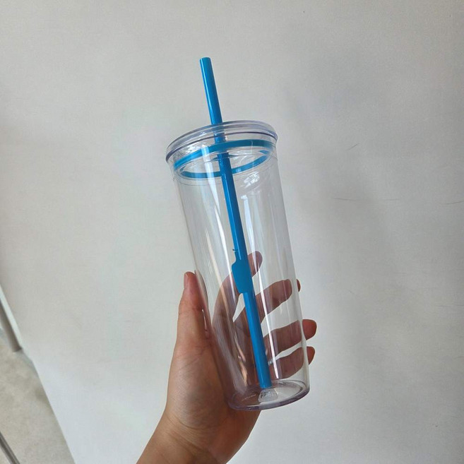 블루보틀 클리어 콜드 텀블러 20oz 빨대 여름 콜드컵 정품, 1개