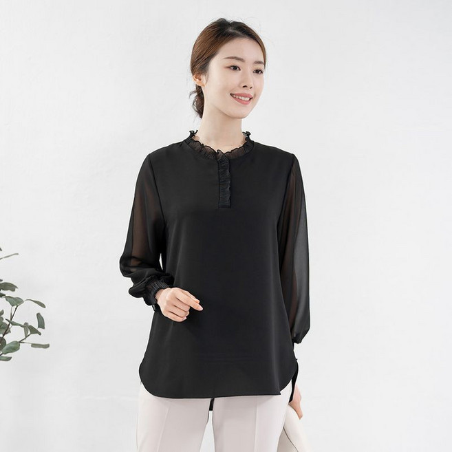 모슬린 엄마옷 차이나 셔링 스판 블라우스 MQG126818 마담 미시 중년여성 빅사이즈 할머니옷 50대 60대 70대