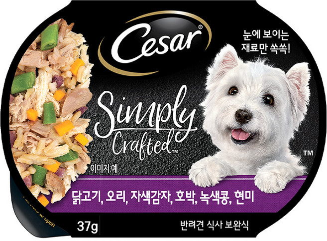 시저 심플리 닭 고구마 사과외 37g 반려동물용품 pet shop, 닭+오리, 5개