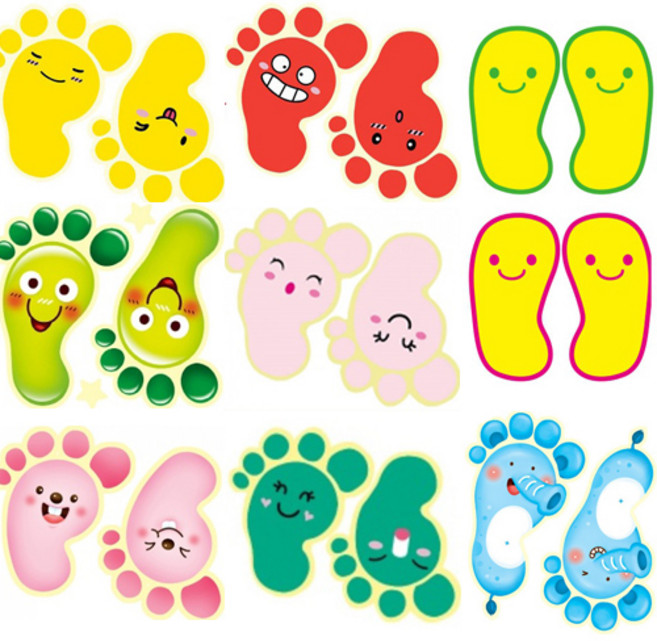 [환타스틱스] 발바닥스티커 / 야광스티커 미끄럼방지 계단, 연두(F-174), 5개