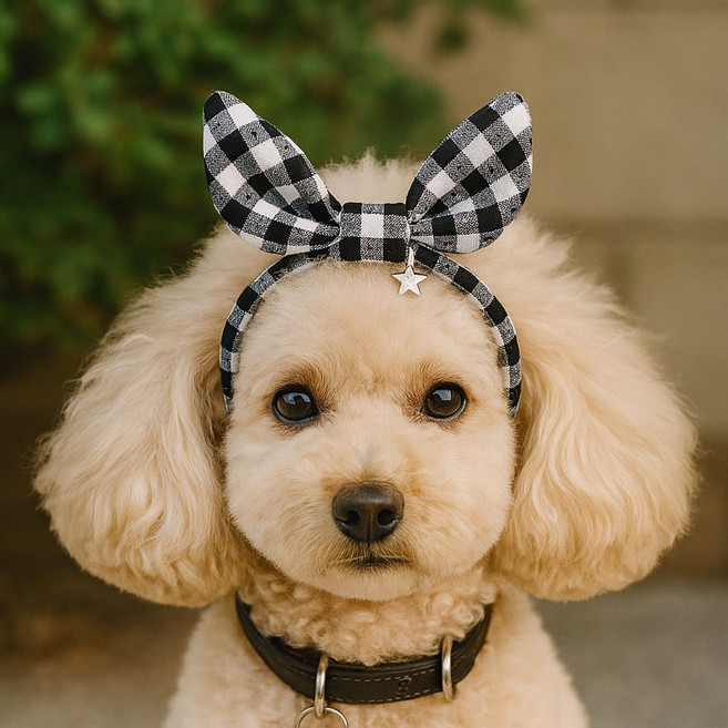 하니펫 반려동물 악세사리 머리핀 머리띠 빗살핀, 1개, 블랙