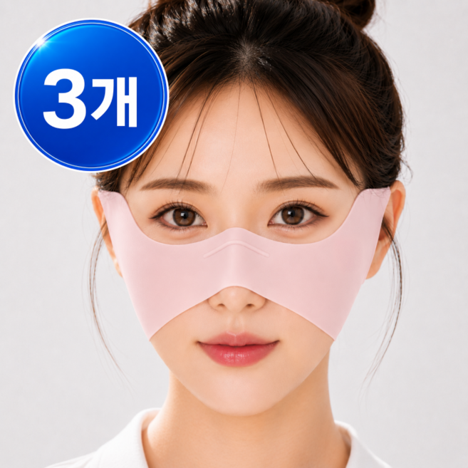 체니모 기미방지 쿨링 UV 자외선차단 마스크 골프용, 3개, 핑크