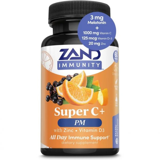 Zand Immunity Super C+ with Elderberry All Day Support 1000mg PureWay-C Vitamin C Plus Zinc & Vi, Nighttime, 1개, 60정 - 쿠팡