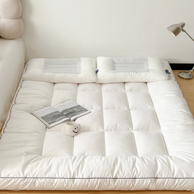 퓨어몰링 프리미엄 사계절 바닥 토퍼 매트리스, 화이트