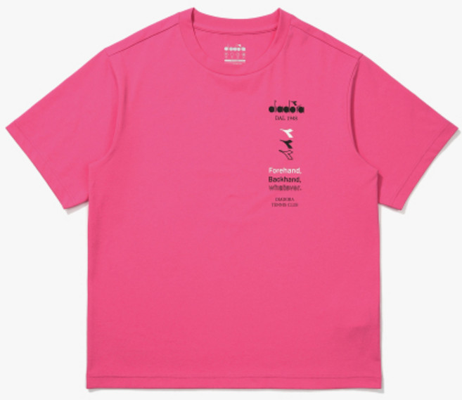 디아도라 Diadora AIRTEX 레터링 반팔 티셔츠 PINK 핑크 매장정품 216898