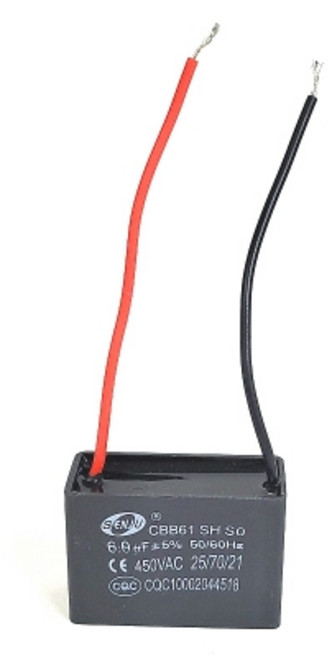 6.0uF CBB61 사각수지콘덴서 AC 모터 커패시터 450V, 1개