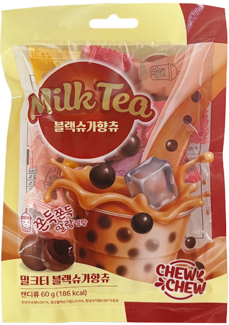 밀크티 블랙슈가향츄 60g, 1개